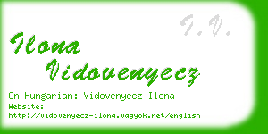 ilona vidovenyecz business card